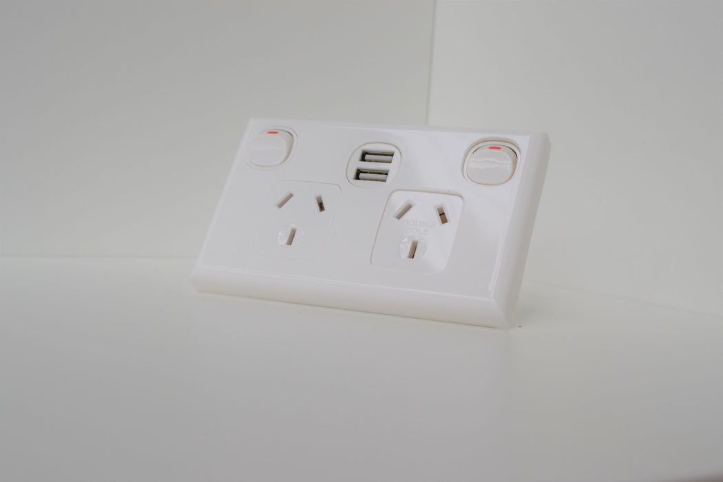 10amp Double pole, Double GPO with USB's