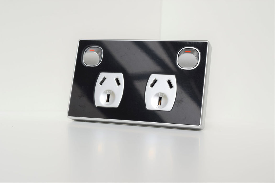 10amp Double pole, Double Acrylic GPO